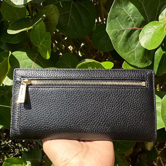 Michael Kors REED Large Flap Bifold Snap Wallet Black - Picture 2 of 8